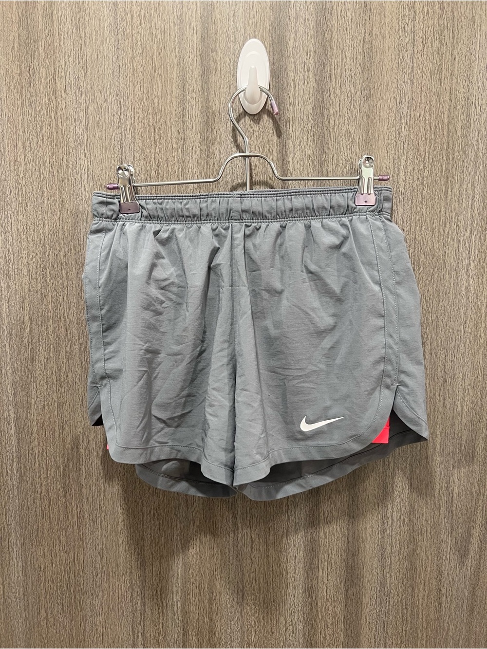 Nike Women’s Gray Athletic Shorts with Pink Trim
